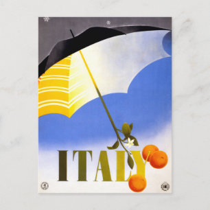 Winter in Italien Vintage Reiseposter Restauriert Postkarte