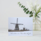 Winter in Kinderdijk, Website der Unesco Postkarte (Stehend Vorderseite)