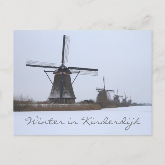 Winter in Kinderdijk, Website der Unesco Postkarte (Vorderseite)