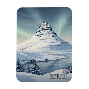 Winter in Kirkjufell Island Reisen Magnet
