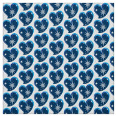 Winter in Liebe-Blue Herz Stoff (Muster)