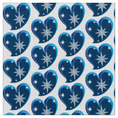 Winter in Liebe-Blue Herz Stoff (Nahaufnahme)