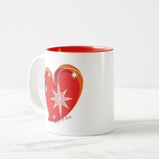 Winter in Liebe-Rot Zweifarbige Tasse (Vorderseite Links)