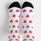 Winter in Liebe - Rote Herzen - bearbeitbarer Text Socken (Oben)