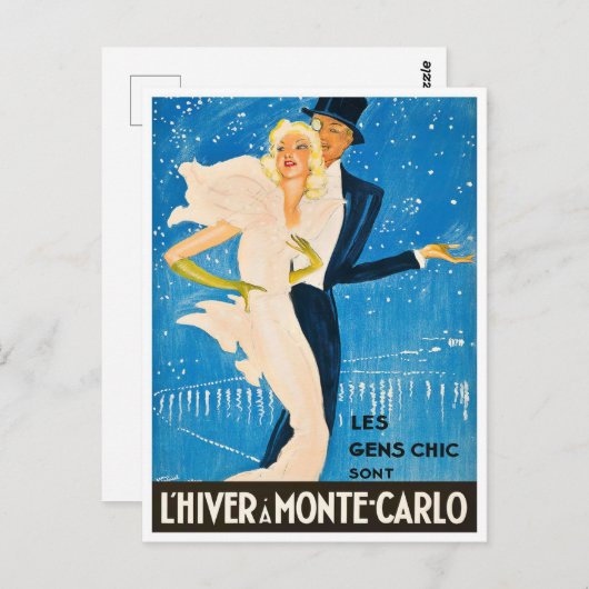 Winter in Monte Carlo Monaco Frankreich Weinroute Postkarte (Vorne/Hinten)