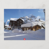 Winter in Mürren, Schweiz Postkarte (Vorderseite)