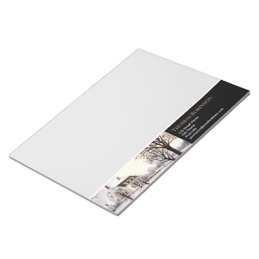 Winter in Neuengland - Landschaftsbeschreibung für Notizblock (angewinkelt)