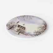 Winter in Neuengland Pappteller (Schrägansicht)