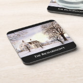 Winter in Neuengland von Farida Greenfield Getränkeuntersetzer (Linke Seite)