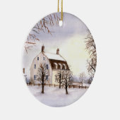 Winter in Neuengland von Farida Greenfield Keramik Ornament (Rechts)