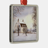 Winter in Neuengland von Farida Greenfield Silbernes Ornament (Rechts)