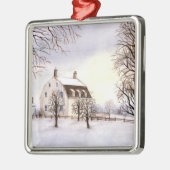 Winter in Neuengland von Farida Greenfield Silbernes Ornament (Links)