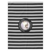 Winter in Neuengland Weihnachten Schwarze Streifen Tischdecke (Vorderseite)