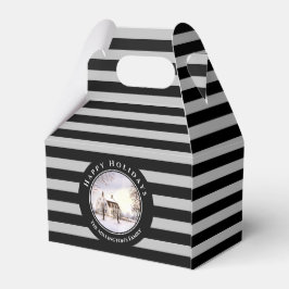 Winter in Neuengland Weihnachts Schwarzer grauer K Geschenkschachtel