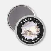 Winter in Neuengland Weihnachts Schwarzer grauer K Magnet (Vorderseite/Rückseite)