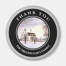 Winter in Neuengland Weihnachts Schwarzer grauer K Magnet