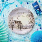Winter in New England Aquarellmalerei Pappteller (Party)
