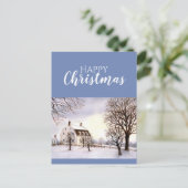 Winter in New England Aquarellmalerei Postkarte (Stehend Vorderseite)