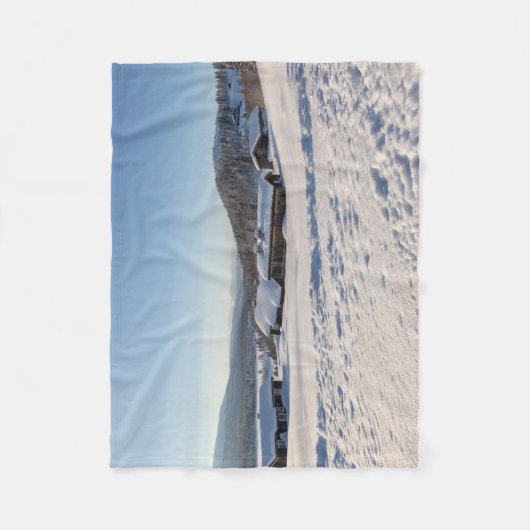 Winter in Norwegen Fleecedecke (Vorderseite)