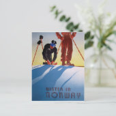 Winter in Norwegen, Skisport Postkarte (Stehend Vorderseite)