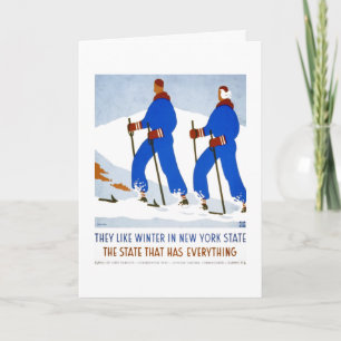 Winter in NY State WPA 1930er Jahre Poster Karte