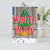 Winter in NYC Dankeskarte (Stehend Vorderseite)