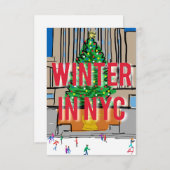 Winter in NYC Dankeskarte (Vorne/Hinten)