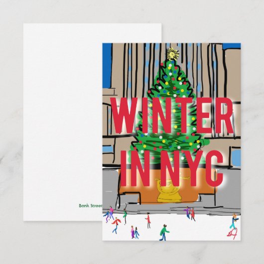 Winter in NYC Dankeskarte (Vorne/Hinten)