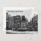 Winter in NYC's Gewerkschaft Square 001 Schwarz-we Postkarte (Vorne/Hinten)