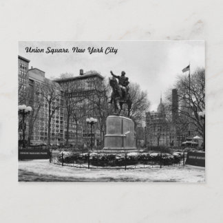 Winter in NYC's Gewerkschaft Square 001 Schwarz-we Postkarte