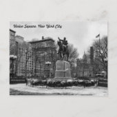Winter in NYC's Gewerkschaft Square 001 Schwarz-we Postkarte (Vorderseite)
