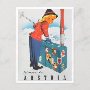 Winter in Österreich Vintage-Reisepostkarte Postkarte