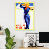 Winter in Österreich ~Vintage Travel Poster (Heimbüro)