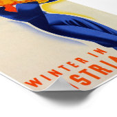 Winter in Österreich Vintage Travel Poster (Ecke)