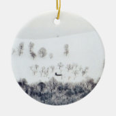 Winter in Paltinis - Rumänien Keramik Ornament (Vorne)