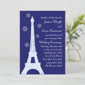 Winter in Paris - Einladungs-Indigo Einladung (Stehend Vorderseite)