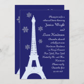 Winter in Paris Probe Abendessen Einladung Indigo (Vorne/Hinten)