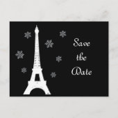 Winter in Paris Save the Date Postkarte (Vorderseite)