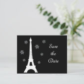 Winter in Paris Save the Date Postkarte (Stehend Vorderseite)