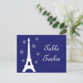Winter in Paris Tischnummer Postcard indigo (Stehend Vorderseite)