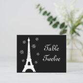 Winter in Paris Tischnummer Postkarte (Stehend Vorderseite)