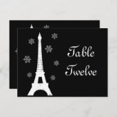 Winter in Paris Tischnummer Postkarte (Vorne/Hinten)