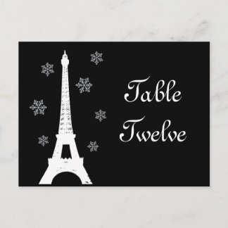 Winter in Paris Tischnummer Postkarte