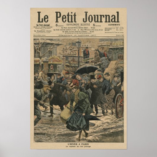 Winter in Paris walking in the mud Poster (Vorne)