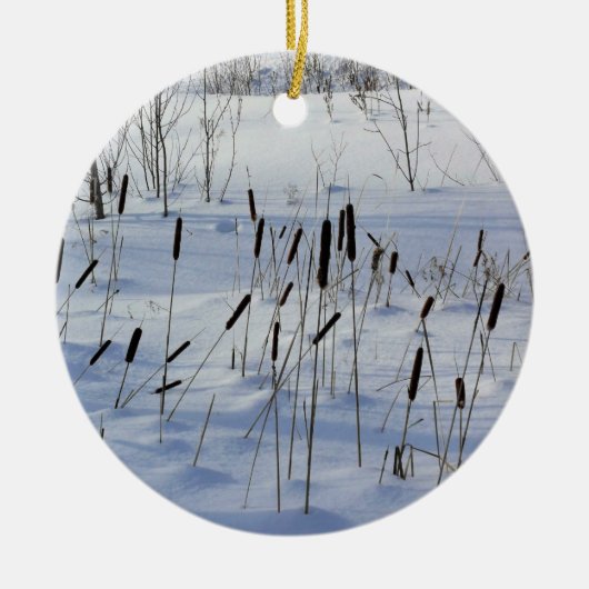 Winter in Quebec, Kanada Keramik Ornament (Vorne)