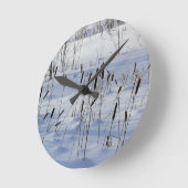 Winter in Quebec, Kanada Runde Wanduhr (Winkel)