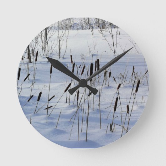 Winter in Quebec, Kanada Runde Wanduhr (Vorderseite)