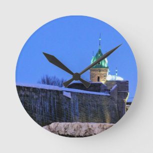 Winter in Quebec, Kanada Runde Wanduhr