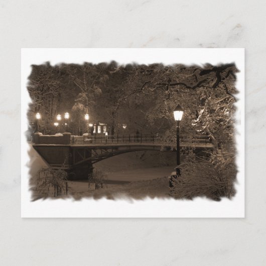 Winter in Sepia-Tönen Postkarte (Vorderseite)