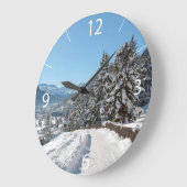 Winter in St. Moritz Große Wanduhr (Winkel)